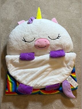Happy Nappers Arianna Unicorn Sleeping Bag Plush Pillow Rainbow 30x66